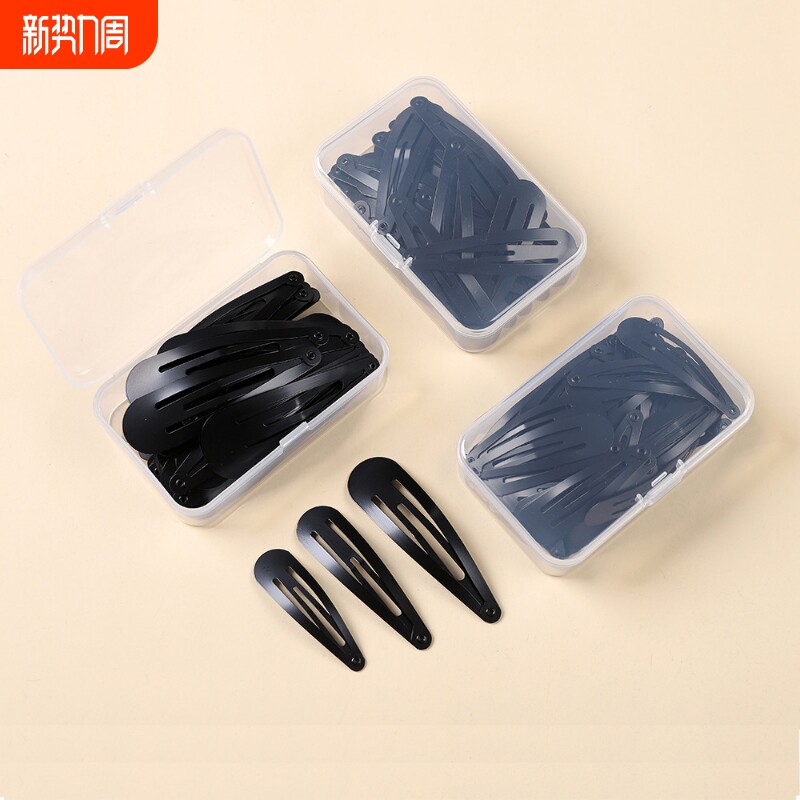盒装哑黑水滴bb夹发夹女孩刘海夹简约边夹小夹子耐磨防滑配饰发饰
