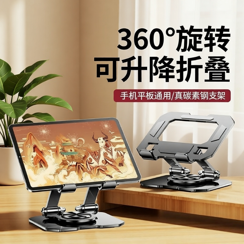 平板支架适用ipad支架手机桌面架子padPro2025电脑散热游戏吃鸡可折叠直播专用网课绘画学习懒人合金架