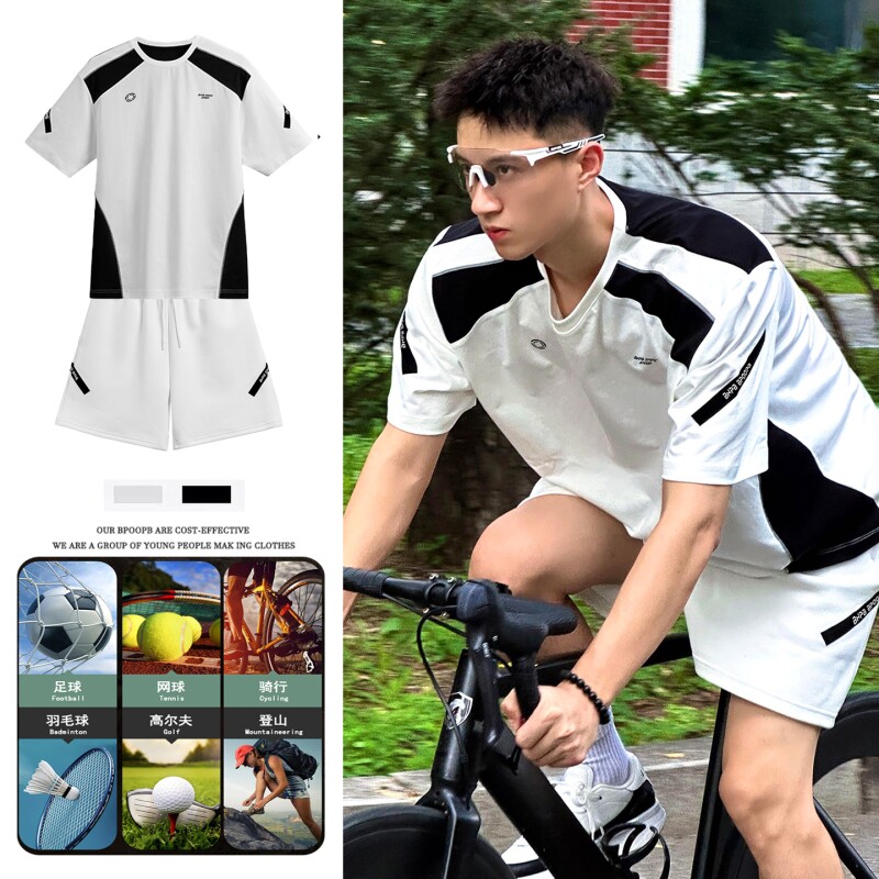 骑行服男女自行车运动短袖套装网球跑步裤速干羽毛球休闲体育时尚