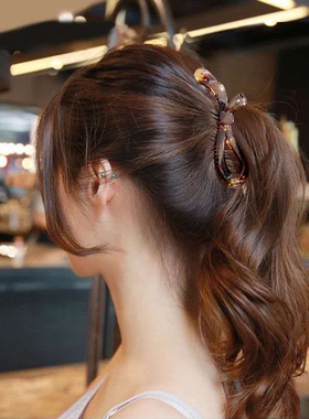 蝴蝶结香蕉夹竖夹扎高马尾夹子女韩国大号发夹发卡子抓夹发饰量多