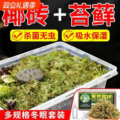 乌龟冬眠专用椰砖椰土沙冬眠箱盒子饲养箱苔藓过冬装备套装恒温箱