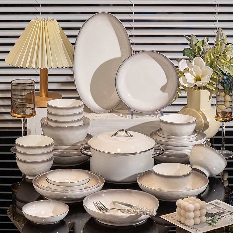 碗碟套装家用2024新款现代简约餐具套装组合装乔迁盘子碗陶瓷碗盘