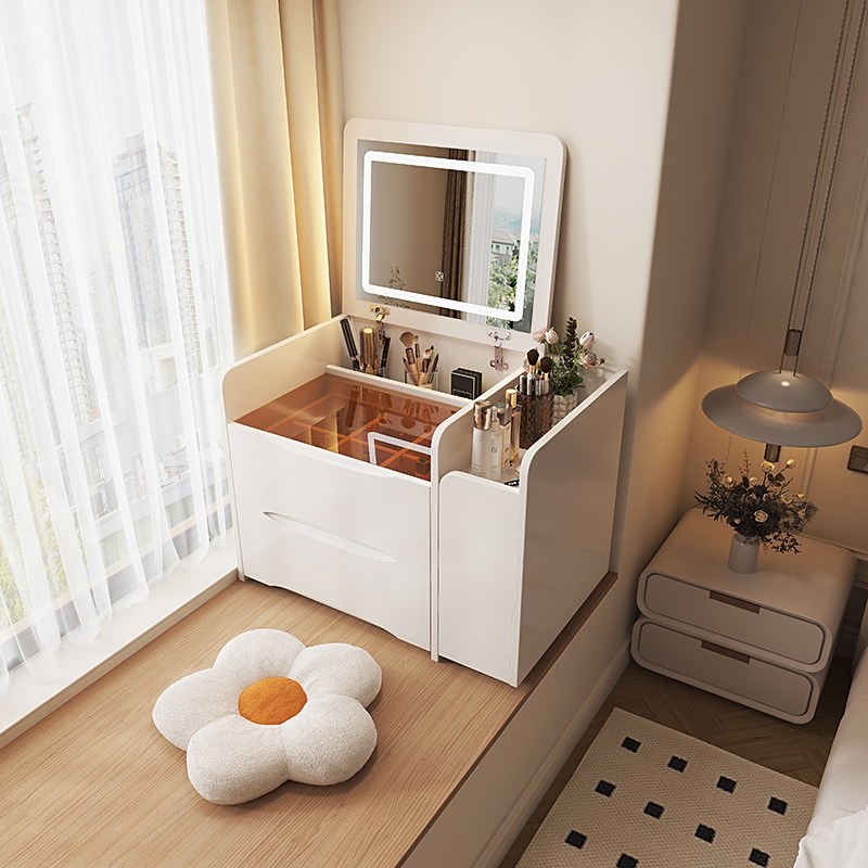 夏楠小户型飘窗奶油风梳妆台