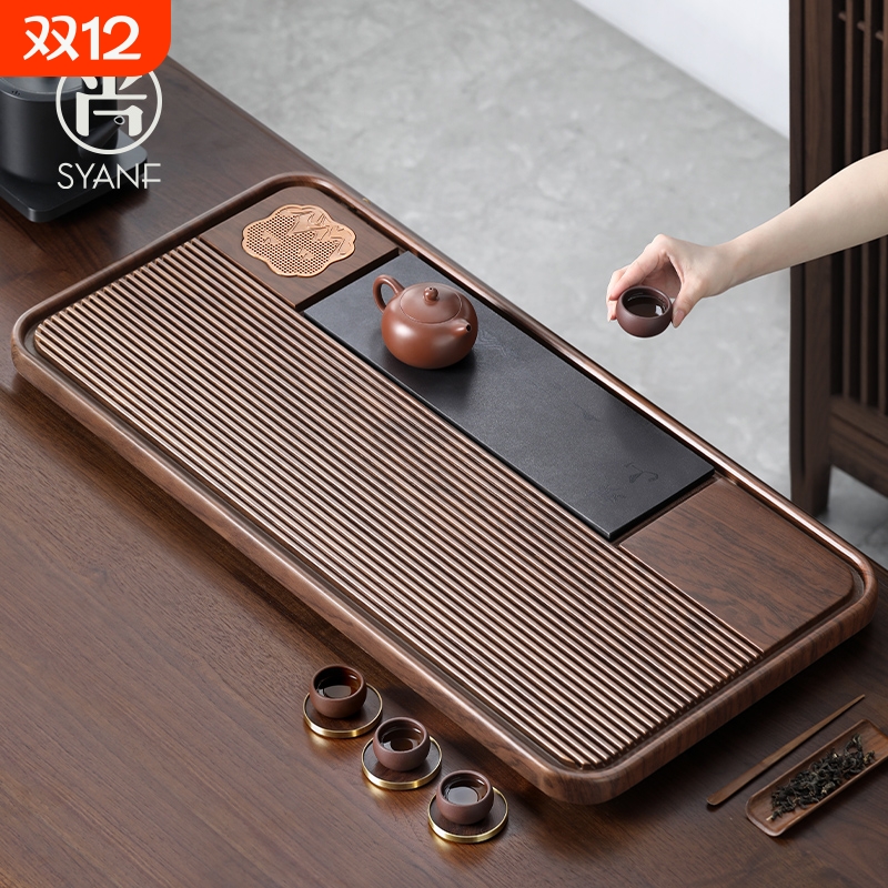 新中式竹制沥水茶盘多功能