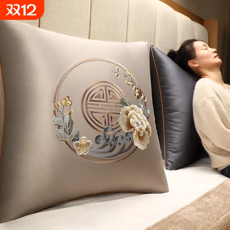 新中式刺绣大抱枕靠垫几何款式