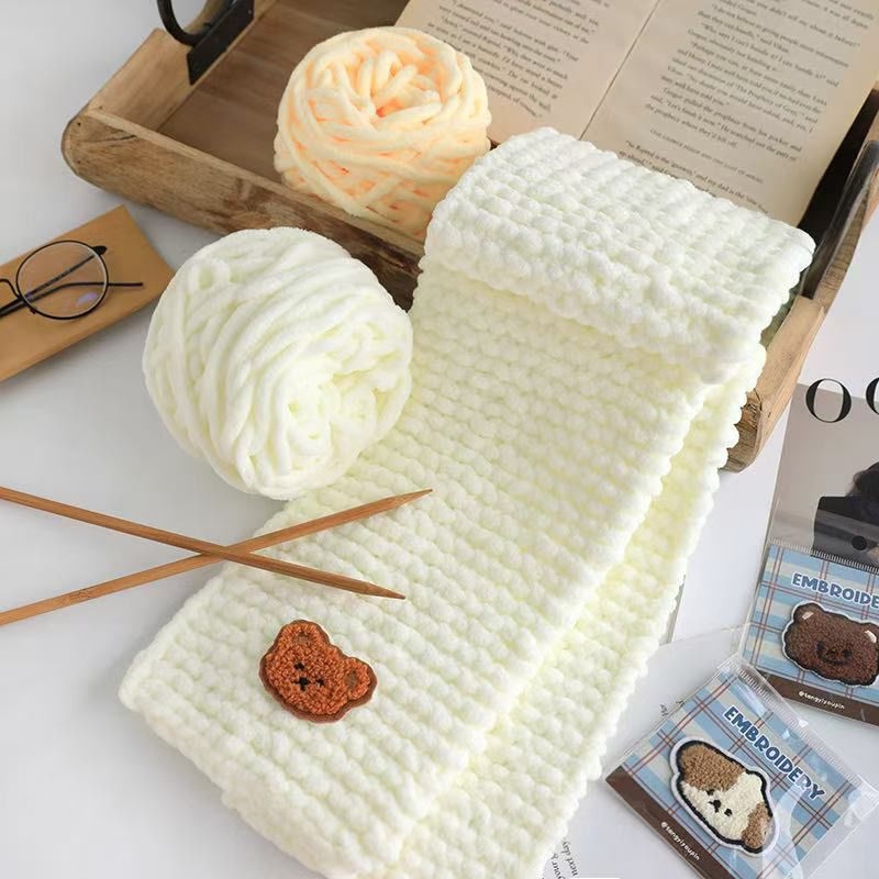 情侣成品围巾纯手工编织手织毛线针织可爱百搭diy礼物送男友棒针