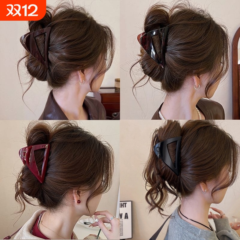 巧克力棕抓夹女发夹|千人加购