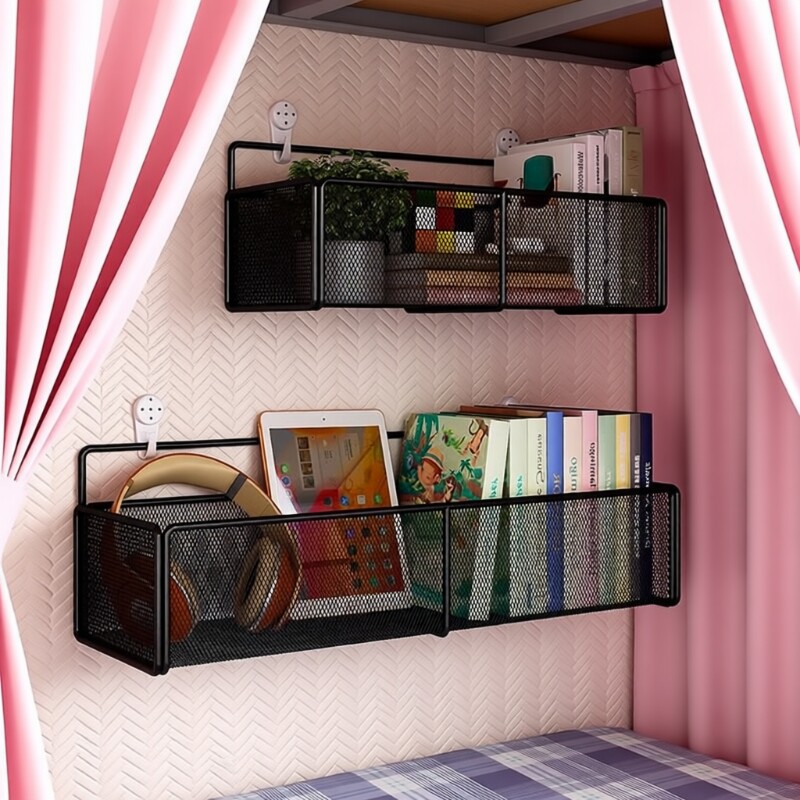 床上置物架宿舍上铺神器篮子床头墙壁墙上书架壁挂收纳盒床边挂篮