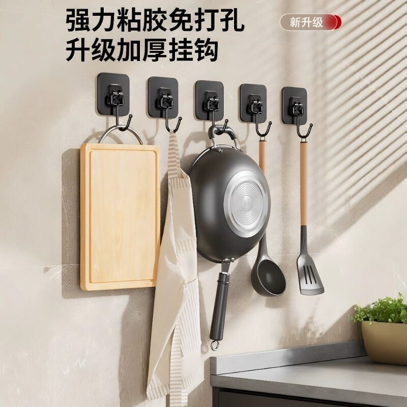 挂钩免打孔强力承重粘胶墙壁无痕厨房瓷砖浴室钩子超强重物背胶