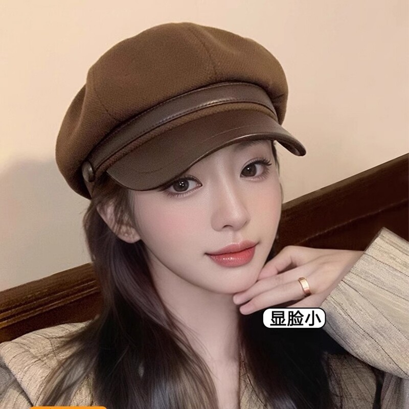贝雷帽女春秋季韩版百搭显脸小八角帽文艺复古报童帽日系画家帽子
