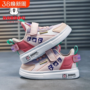 巴布豆皮面防水女孩板鞋2025秋冬新款儿童休闲鞋中小童女童鞋子