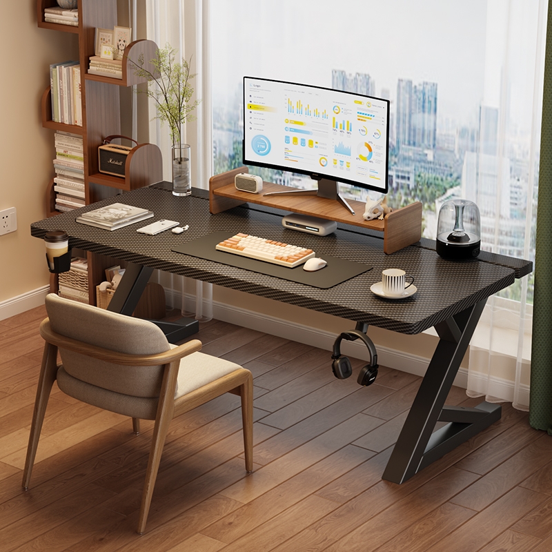 实木电脑桌台式家用卧室办公长条书桌子简易学生写字电竞工作抽屉