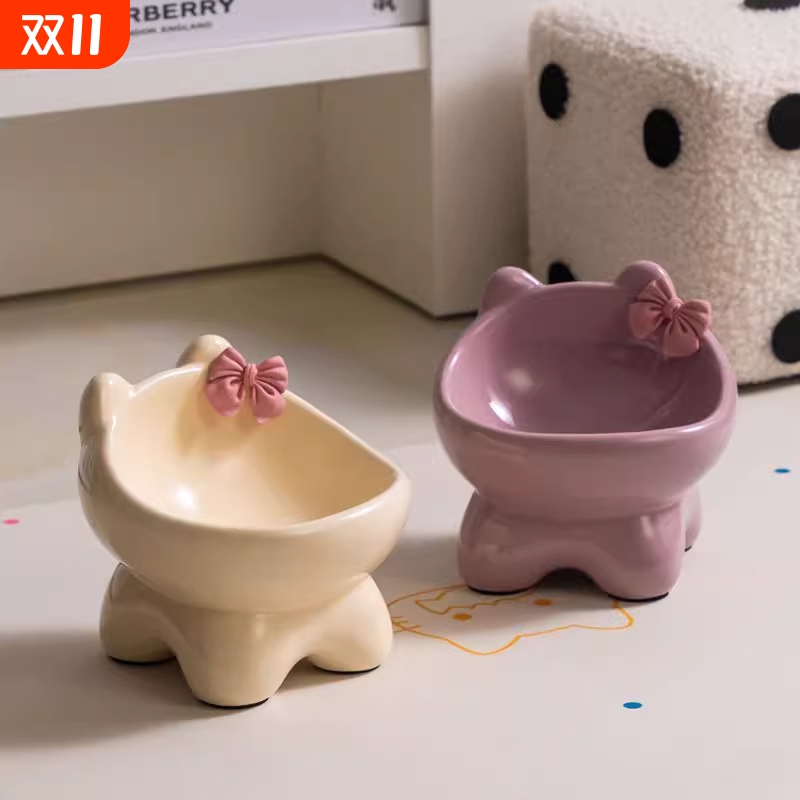 猫碗陶瓷碗猫食盆喝水碗