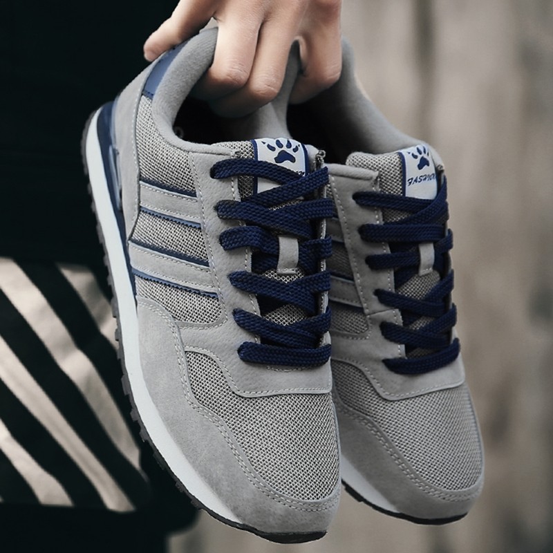 春季男士休闲运动跑步鞋透气网鞋中年爸爸鞋软底阿甘男鞋旅游