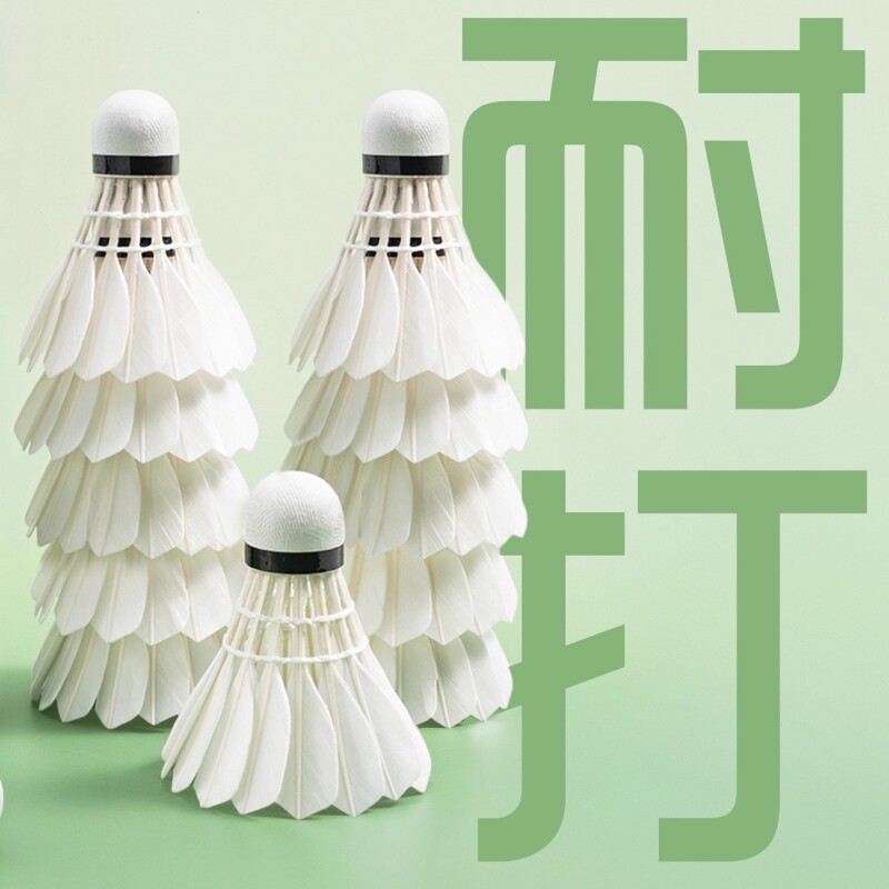 羽毛球鹅毛12支装耐打抗风比赛训练专用稳定室外训练球专业尼龙