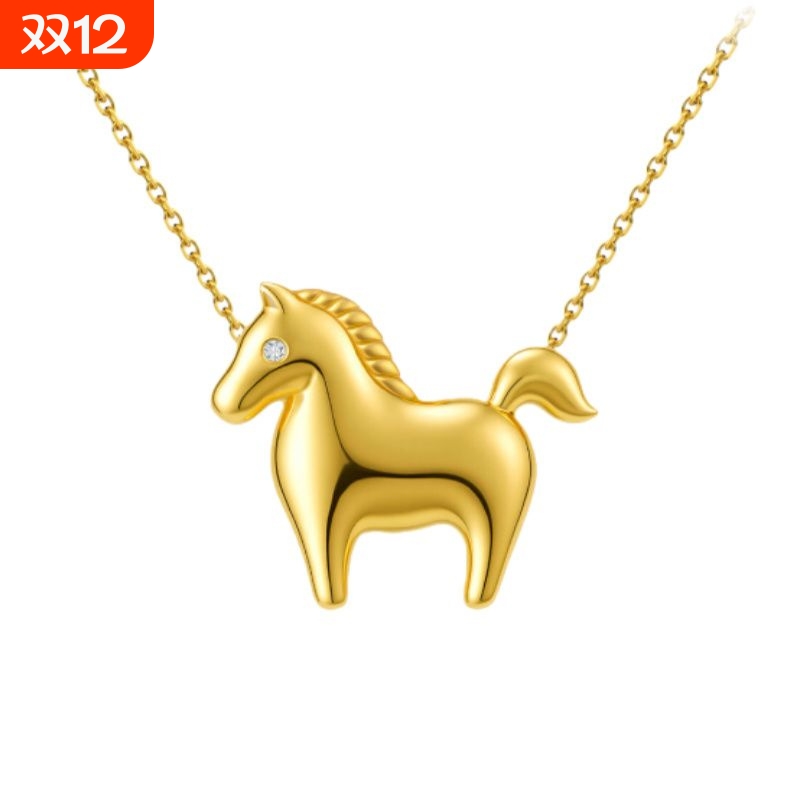 新款生肖马项链女美式轻奢锁骨链