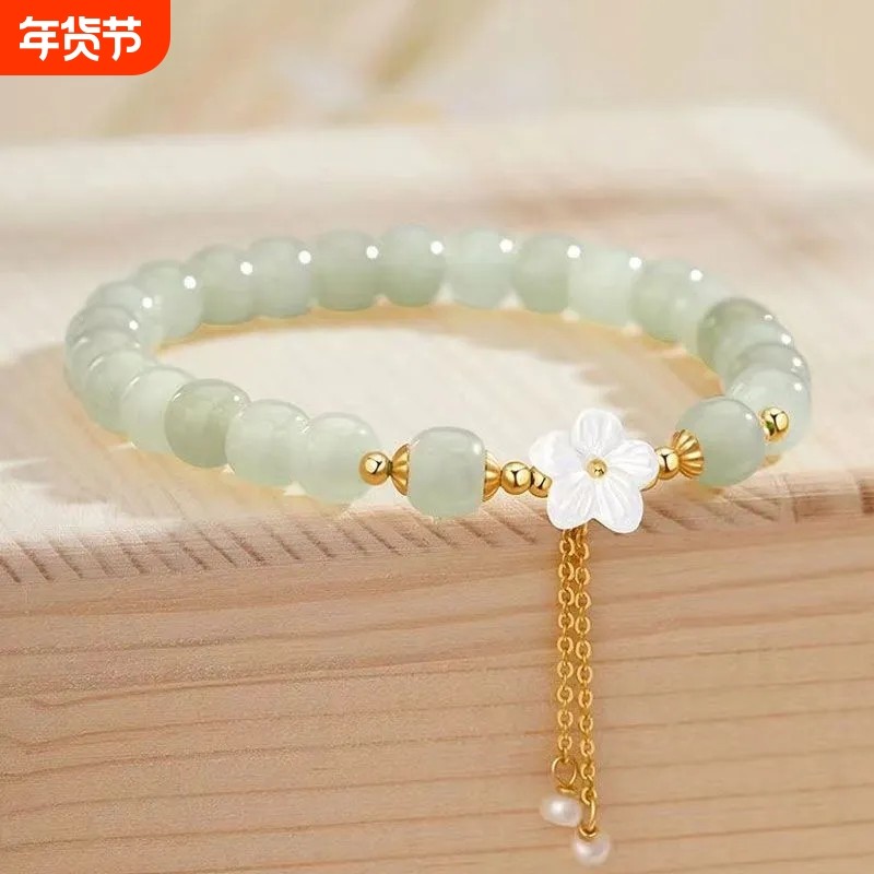 和田玉手串女款轻奢靓小众设计玉珠手串2026年新款送朋友节日礼物
