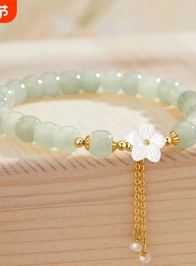 和田玉手串女款轻奢靓小众设计玉珠手串2026年新款送朋友节日礼物