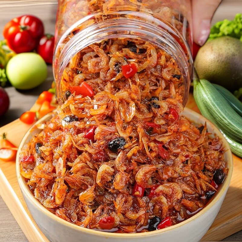 香辣虾米下饭菜开胃菜虾仔酱海鲜拌饭拌面酱海鲜酱豆豉瓶装新鲜