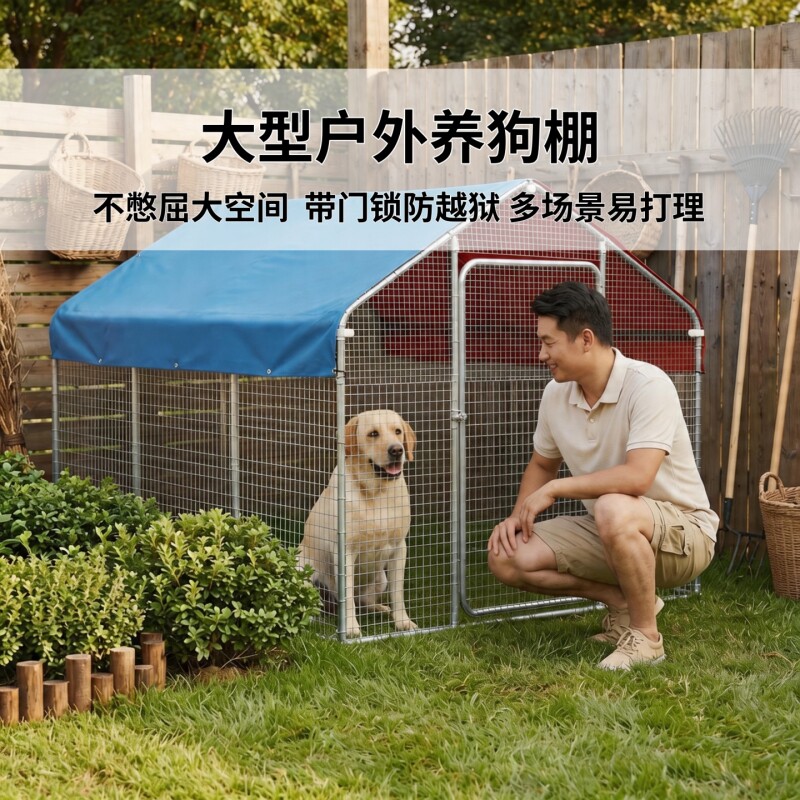 家用户外大型宠物养殖棚小狗小猫养殖笼养殖厂家直销中型犬铁丝