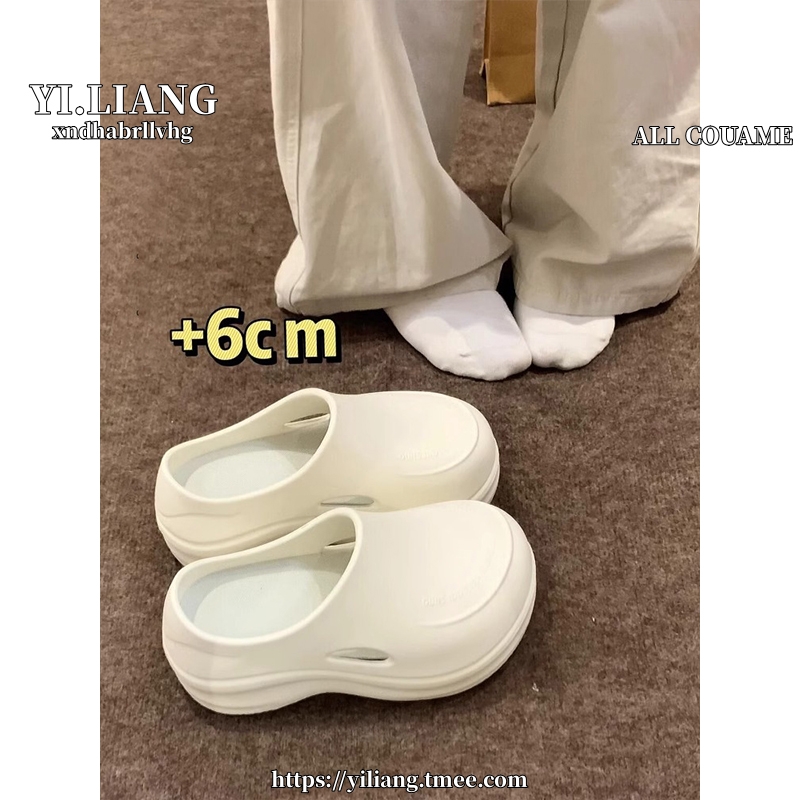 厚底包头半拖鞋女夏外穿2025新款大头懒人鞋ins风厨师鞋云朵凉