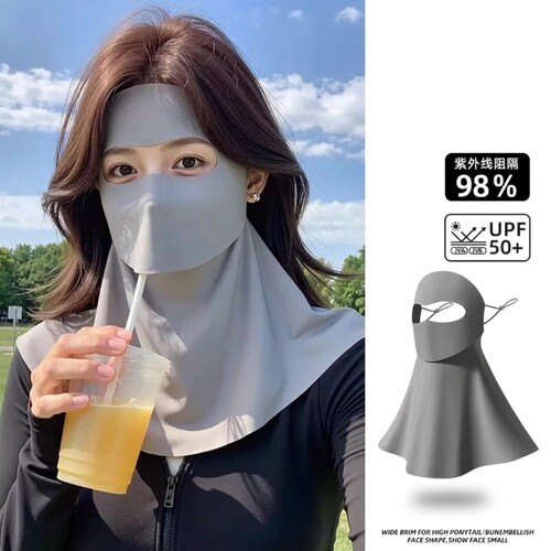 可喝水全脸防晒面罩遮阳基尼口罩