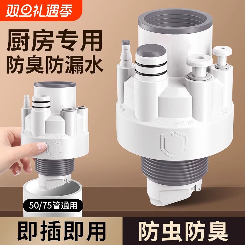 【全网爆款】厨房下水管三通