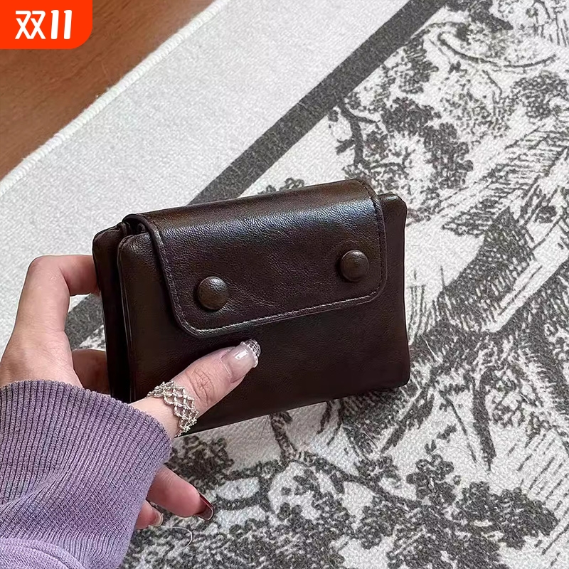 新款韩版软包小眼睛钱包短款钱包拉链暗线零钱包学生小巧女士卡包
