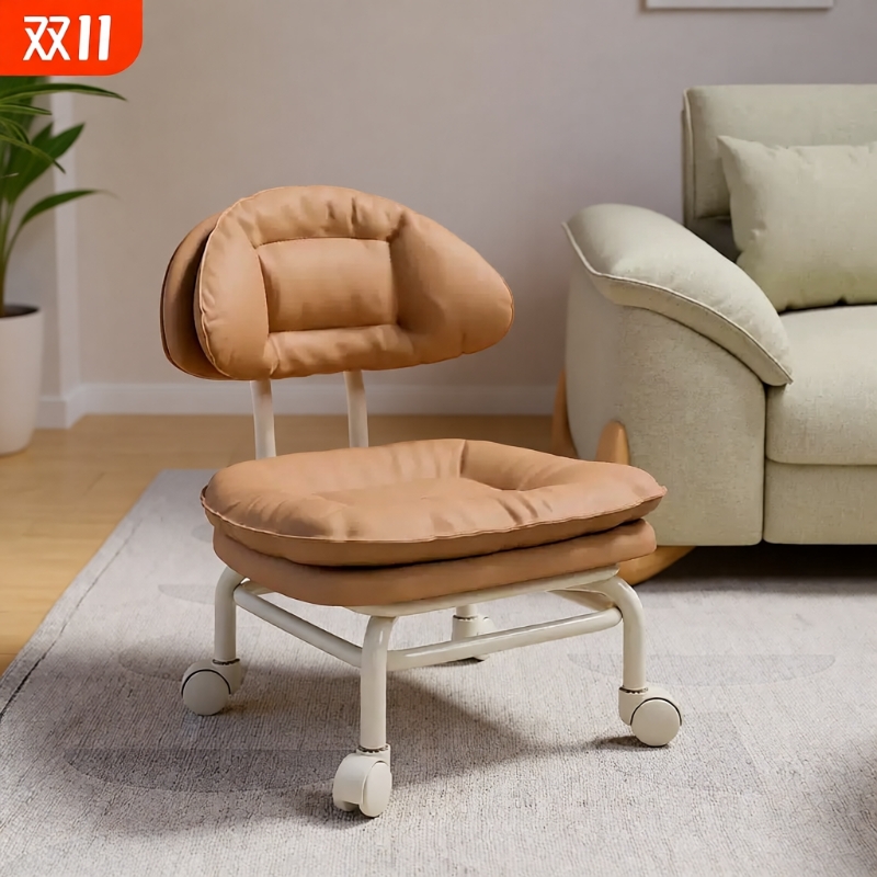 万向轮小凳子矮凳儿童板凳换鞋凳移动沙发凳护腰靠背椅子颜值滑轮