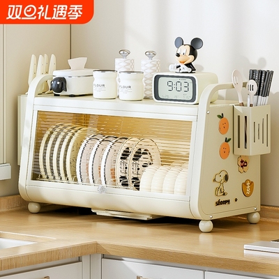 商用不锈钢沥水架厨房台面带盖收纳厂大容量热销碗碟碗柜橱柜双层