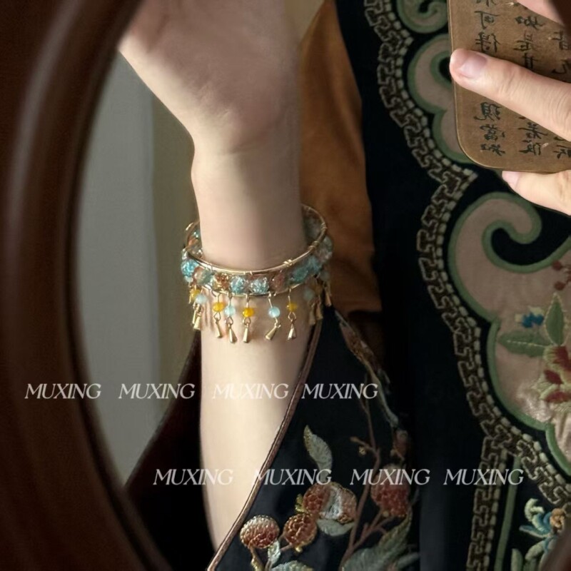 羲和|新中式民族风古风超仙气氛围感精致流苏灵动开口手镯手饰女