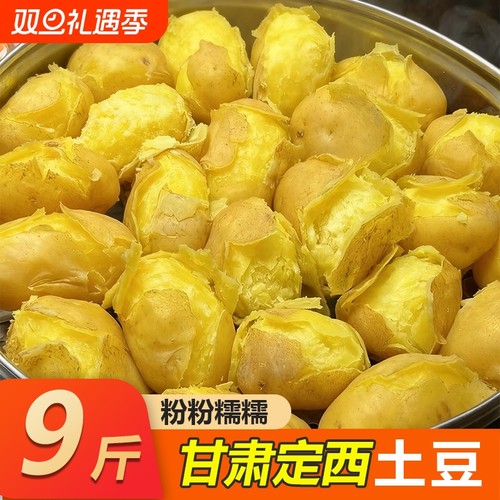 土豆25年正宗甘肃定西沙面新鲜小高山黄心洋芋粉面5斤9斤包邮