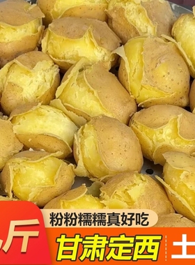 正宗甘肃定西土豆沙面黄心马铃薯蔬菜洋芋旱沙地新鲜现挖9斤开花