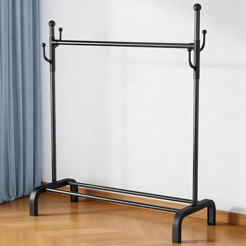 简易晾衣架落地衣帽架子卧室家用晾晒衣杆挂衣架床边衣服宿舍阳台