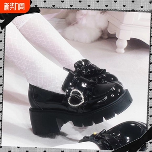 亚文化日系小个子乐福鞋 恋爱通告sarina纱里奈原创厚底鞋 现货