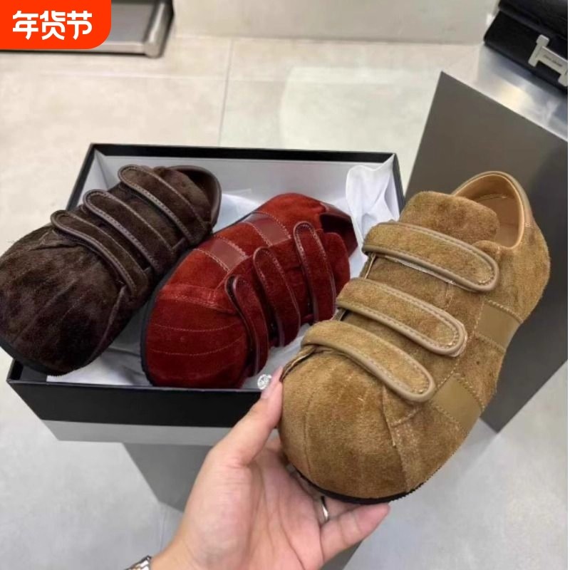 4CM春季新款真皮气质休闲鞋学院风时尚百搭圆头平底内增高阿甘鞋