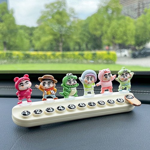 搞怪小新临时停车号码牌女可爱创意个性挪车电话牌香薰车内饰摆件