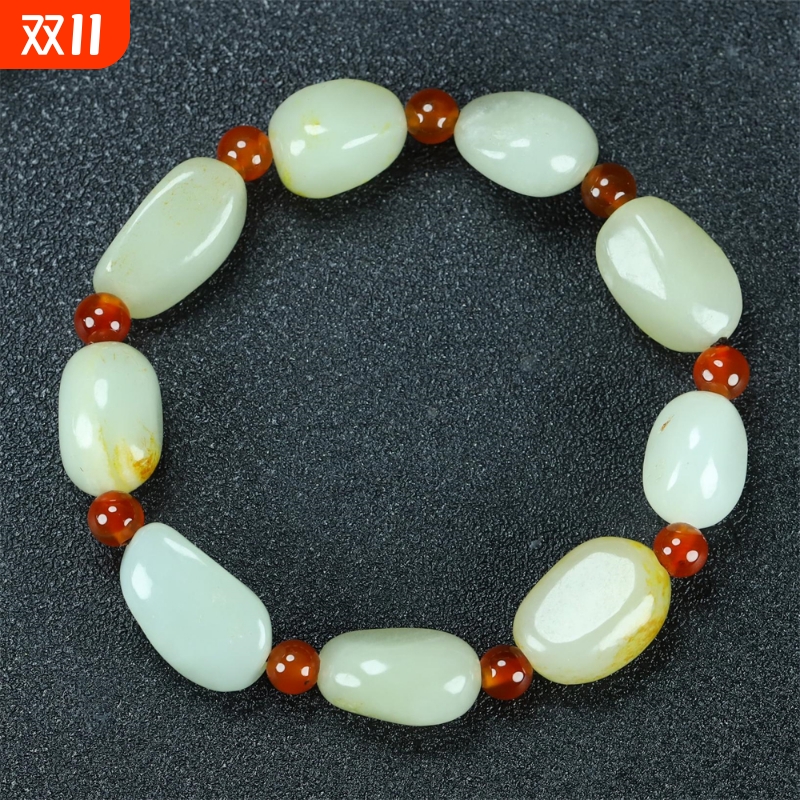 【送证书】新疆和田玉手串手链随行佛珠文玩玉石手串男女款送礼物