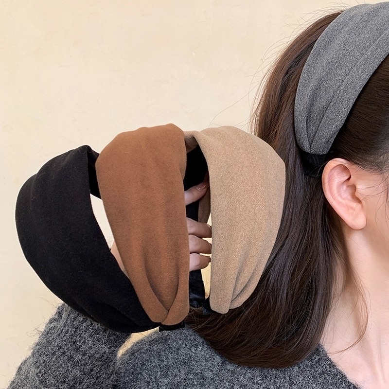时尚宽边绒面高颅顶发箍女2025新款压发洗脸发卡高级感头箍头发饰
