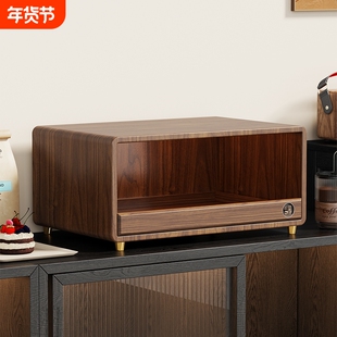 实木咖啡机增高架桌面水杯收纳柜咖啡机复古台面置物架厨房储物架