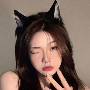 原创手作猫娘猫耳发箍 cos仿真立体兽耳KC可爱毛绒耳朵lolita发饰