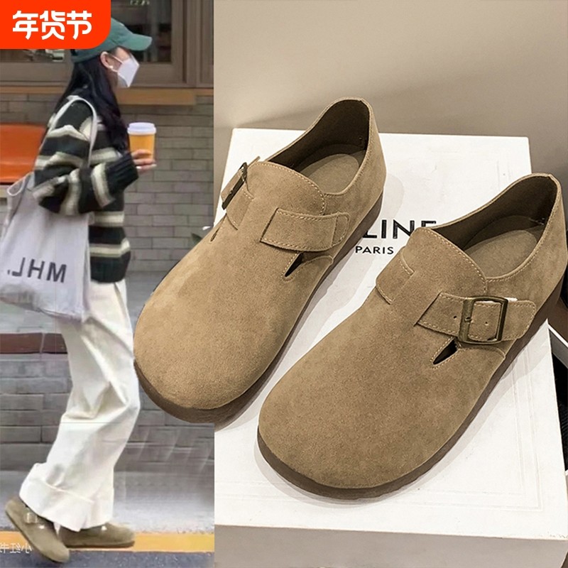 厚底勃肯鞋女鞋子2025新款春夏季一脚蹬单鞋全包博肯鞋豆豆鞋加绒,女鞋,勃肯鞋/软木鞋,淘宝优惠券,粉丝福利购,淘宝优惠卷