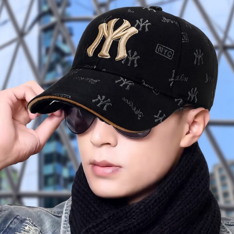 新款潮牌帽子鸭舌帽男款百搭硬顶棒球帽春秋透气女士显脸小遮阳帽