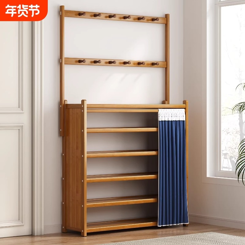 简易鞋架子门口家用多层一体式衣帽架爆款鞋柜收纳神器卧室大容量