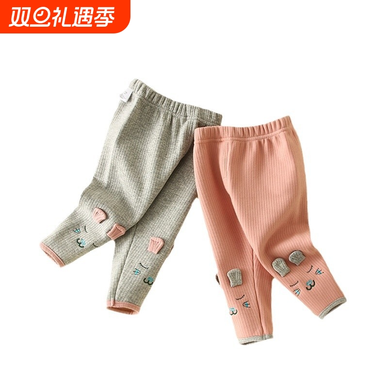女童加绒加厚裤子一条过冬