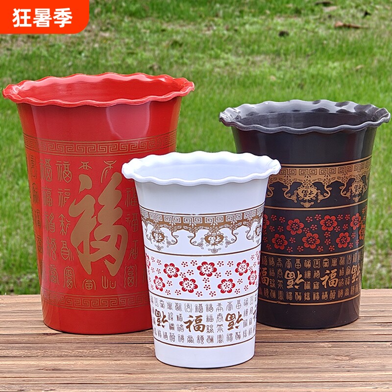 红福花盆加厚室内阳台仿陶瓷特大号透气发财树盆栽盆落地托盘种植