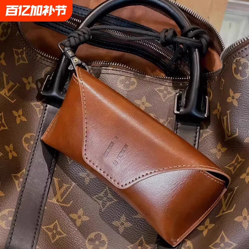 高级墨镜包出口级男女款棕色灰色太阳眼镜盒皮质便携硬抗压收纳