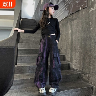 工装 女童秋季 大童洋气潮酷穿搭儿童直筒炸街秋季 子2025新款 子 裤
