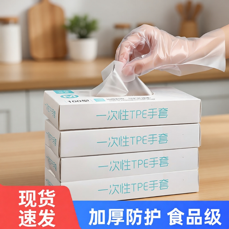 TPE加厚防护一次性手套家务