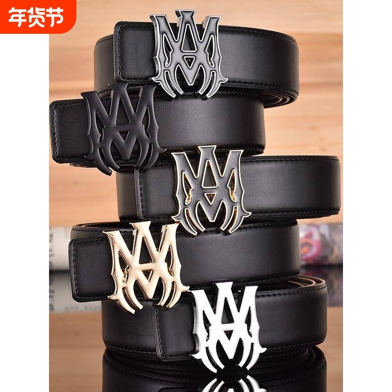 爱马男仕早春新品男款标志皮质腰带黑色舒适平滑扣字母皮带百搭配